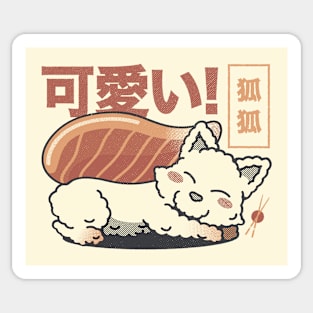 Fox Sushi Salmon Sashimi by Tobe Fonseca Sticker